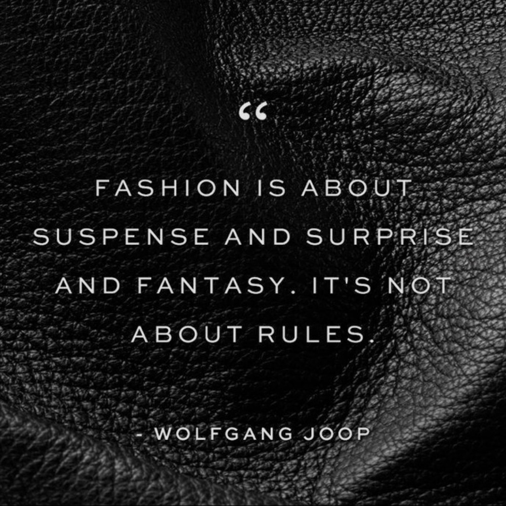 Dress to entertain yourself.